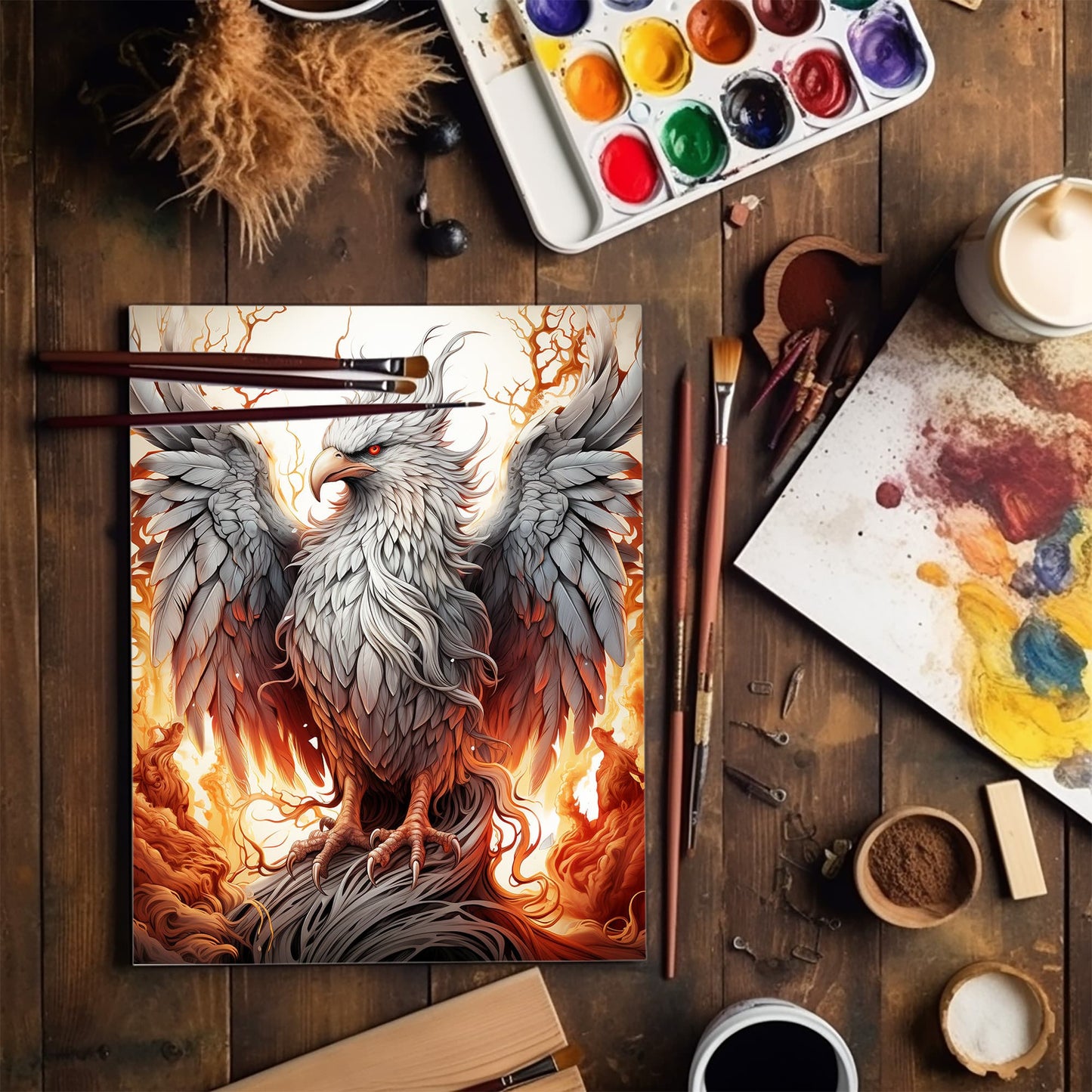 Darkness Into Light - Digital Grayscale Adult Coloring Pages | Deities and Magical Beings | 12 Fantasy images