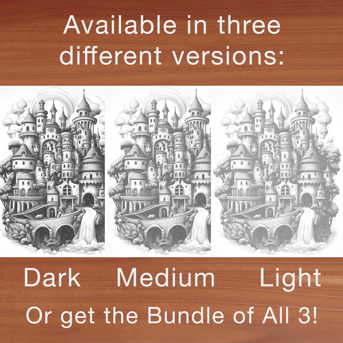 Kingdoms of Wonder Vol 1 | Premium Sustainable Grayscale Adult Coloring Book | Magical Palace Cities | 30 Fantasy Images