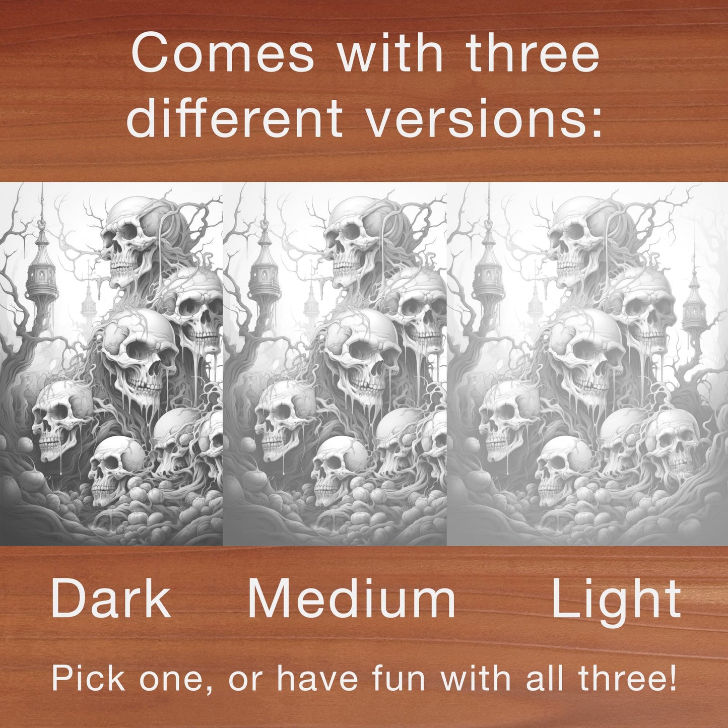 Victorian Nightmares - Digital Grayscale Coloring Book | Haunted Houses | Ghosts | Creepy Scary Images - FREE Design 1
